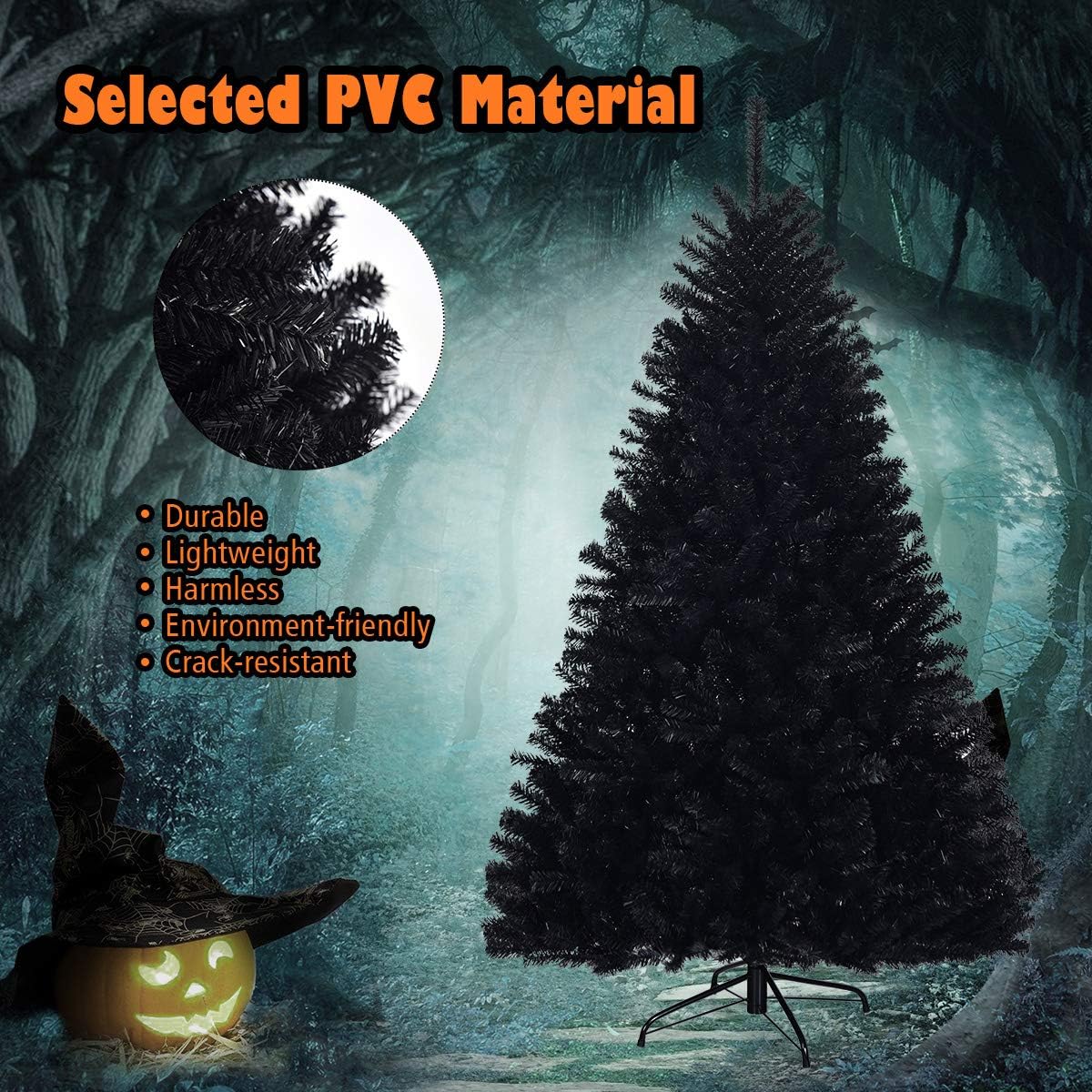 Goplus 7ft Artificial White Christmas Tree Xmas Pine Tree with Solid Metal Legs Perfect for Indoor and Outdoor Holiday Decoration