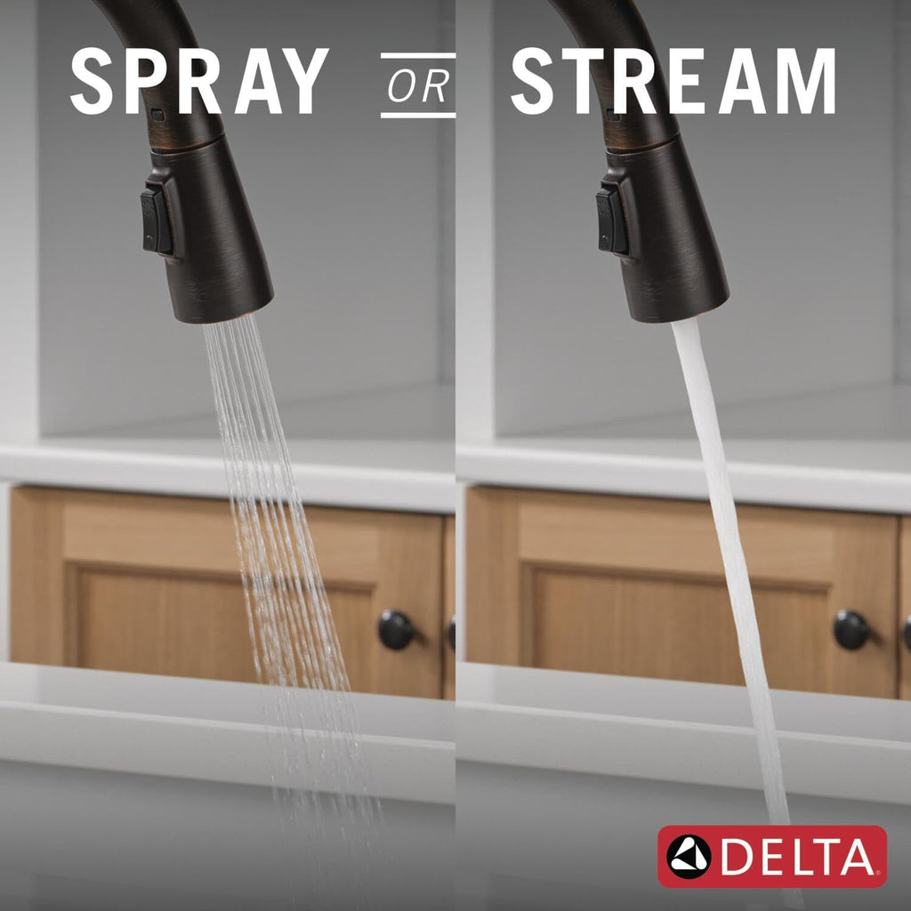 Delta Essa Touchless Kitchen Faucet with Touch Technology, Brushed Nickel Kitchen Sink Faucet with Pull Down Sprayer, Single Hole, Arctic Stainless 9113TL-AR-DST