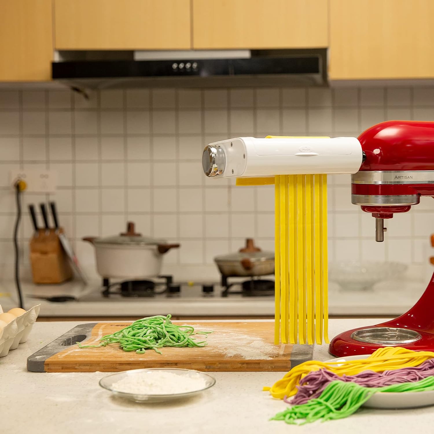 ANTREE 3-IN-1 Pasta Attachment & Ravioli Attachment for KitchenAid Stand Mixers, Pasta Maker Assecories included Pasta Sheet Roller, Spaghetti Cutter and Ravioli Maker Attachment