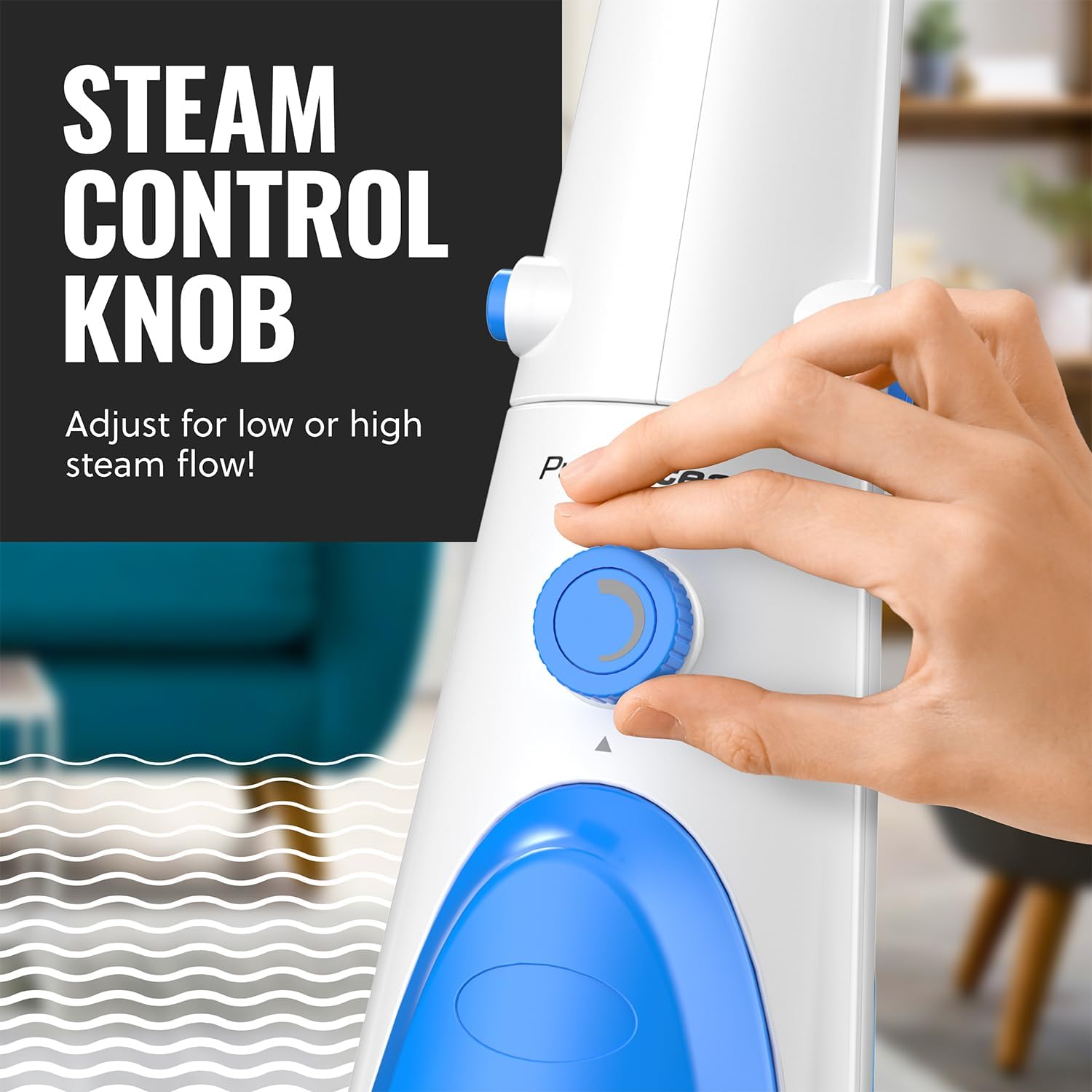 PurSteam ScrubMaster Steam Mop with Dual Scrubbing Head, LED Headlights, Adjustable Steam Control, Anti-Slip Swivel Head, Cable Holder & Upright Lock