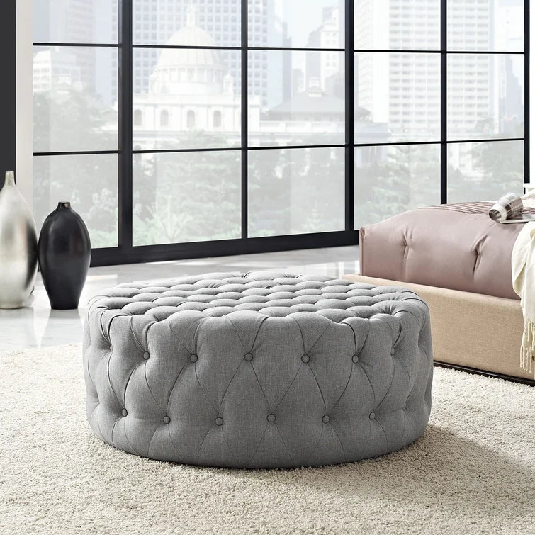 Modway Copper Grove Harrison Blue Amour Fabric Ottoman