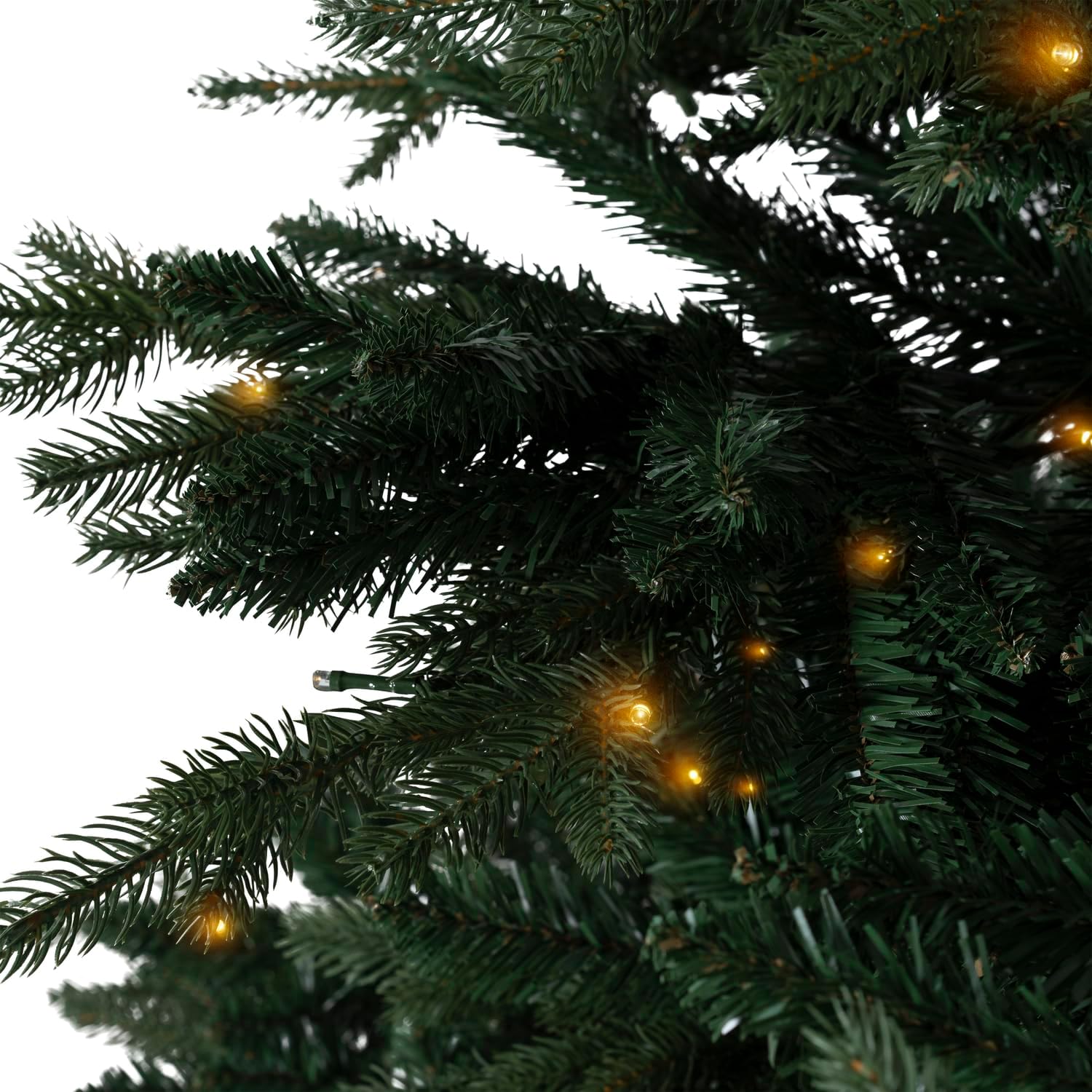 Naomi Home 6.5ft Rustic Christmas Tree with Lights, Realistic Classic Prelit with 2595 Branch Tips, 600 Warm Lights and Metal Stand, Aritificial Tree