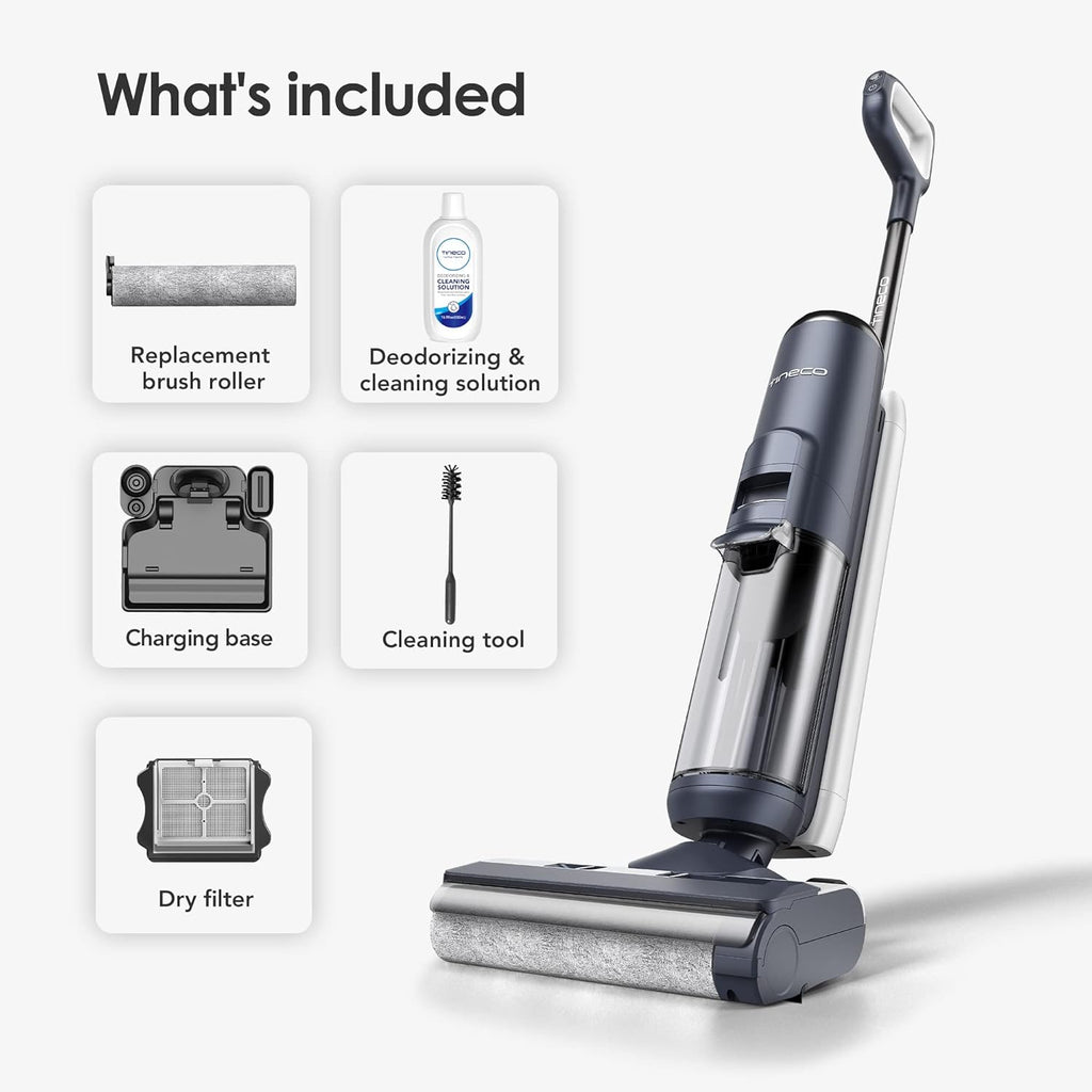 Tineco iFLOOR 5 Breeze Complete Wet Dry Vacuum Cordless Floor Washer, One-Step Cleaning for Hard Floors, Edge Clean, Auto Self-Cleaning, Lightweight & Cordless Design