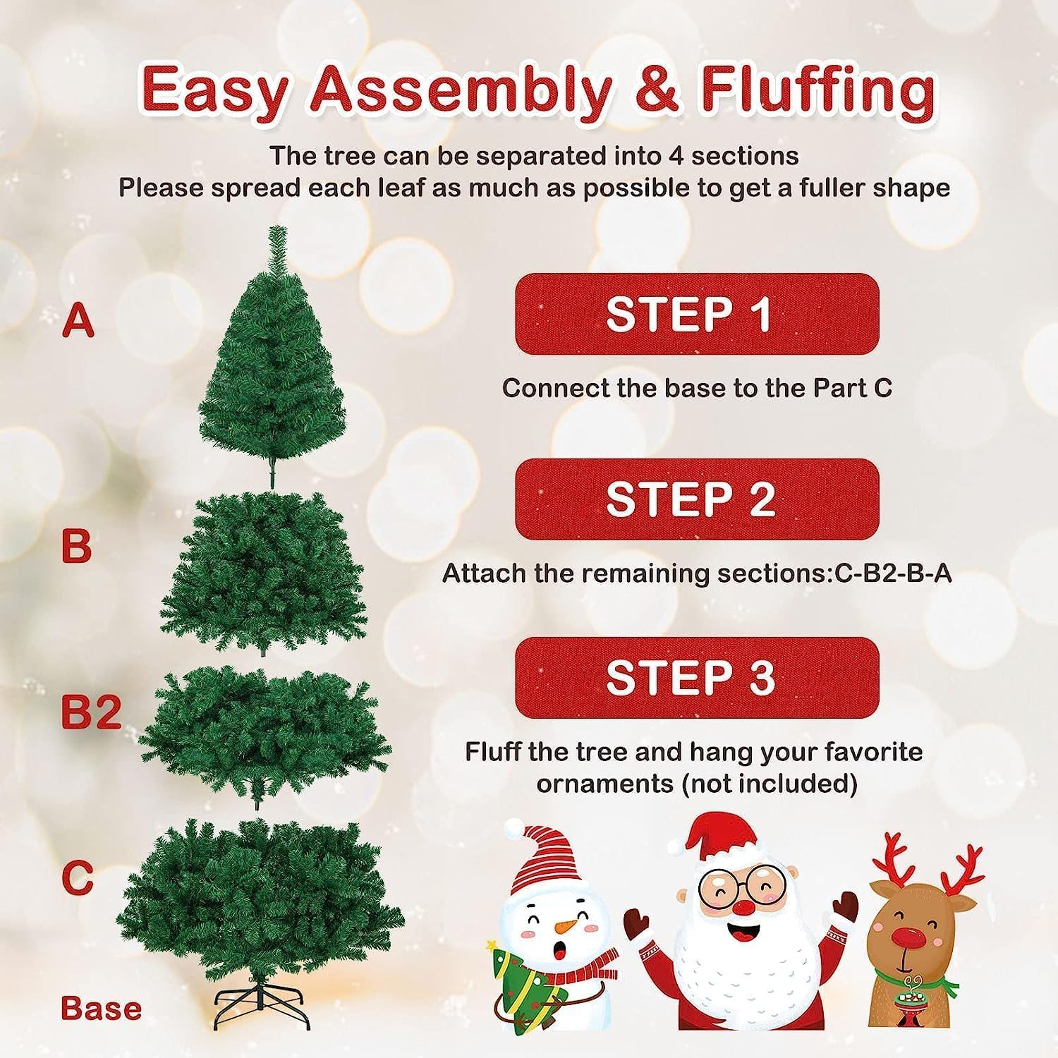 Goplus 7ft Artificial White Christmas Tree Xmas Pine Tree with Solid Metal Legs Perfect for Indoor and Outdoor Holiday Decoration