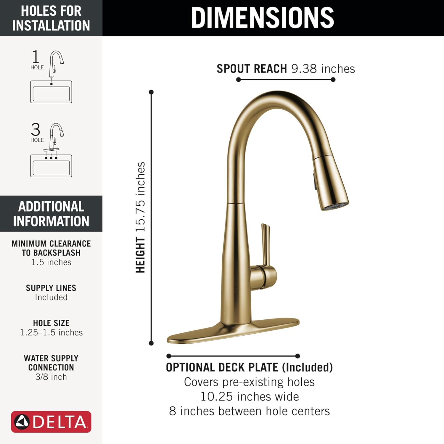 Delta Essa Touchless Kitchen Faucet with Touch Technology, Brushed Nickel Kitchen Sink Faucet with Pull Down Sprayer, Single Hole, Arctic Stainless 9113TL-AR-DST