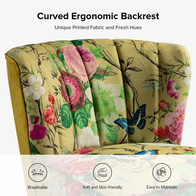 Felicia Polyester/Velvet Barrel Chair