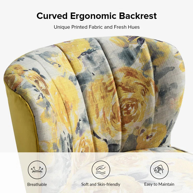 Felicia Polyester/Velvet Barrel Chair