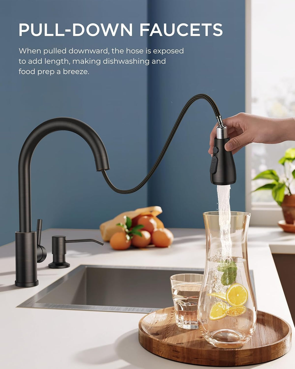 FORIOUS Touchless Kitchen Faucets, Brushed Nickel Kitchen Faucet with Pull Down Sprayer, Single Handle Smart Motion Sensor Kitchen Sink Faucet,Contemporary Hands-Free Sink Faucet for Farmhouse Laundry