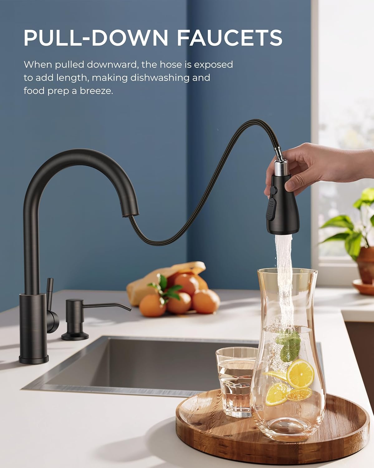 FORIOUS Touchless Kitchen Faucets, Brushed Nickel Kitchen Faucet with Pull Down Sprayer, Single Handle Smart Motion Sensor Kitchen Sink Faucet,Contemporary Hands-Free Sink Faucet for Farmhouse Laundry