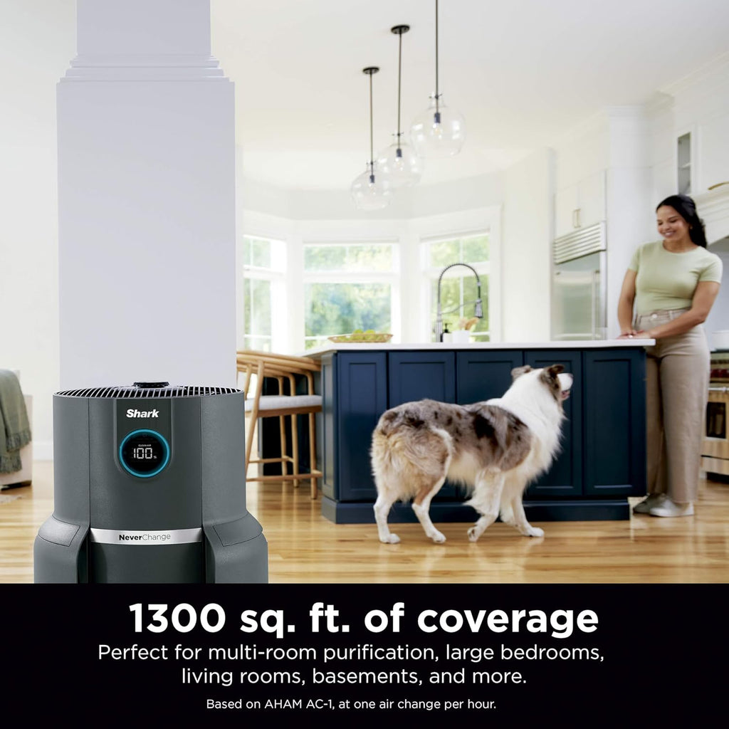 Shark Air Purifiers for Home Large Room with NeverChange Air Filter, 5 Year HEPA Filter, Covers 650 Sq. ft, Odor Neutralizer and Clean Sense Technology, Removes 99.98% of Dust & Allergens, HP152