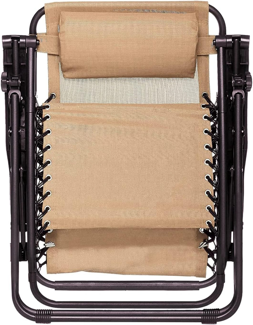 Basics Outdoor Textilene Adjustable Zero Gravity Folding Reclining Lounge Chair with Pillow, 26", Navy Blue