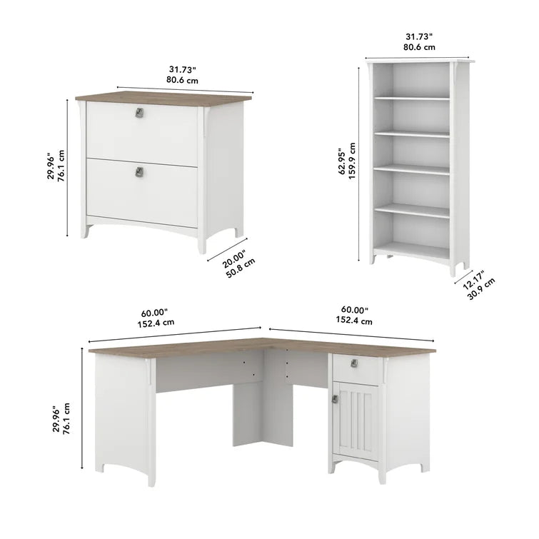 Khadesha 3 Piece Computer Desk Office Set