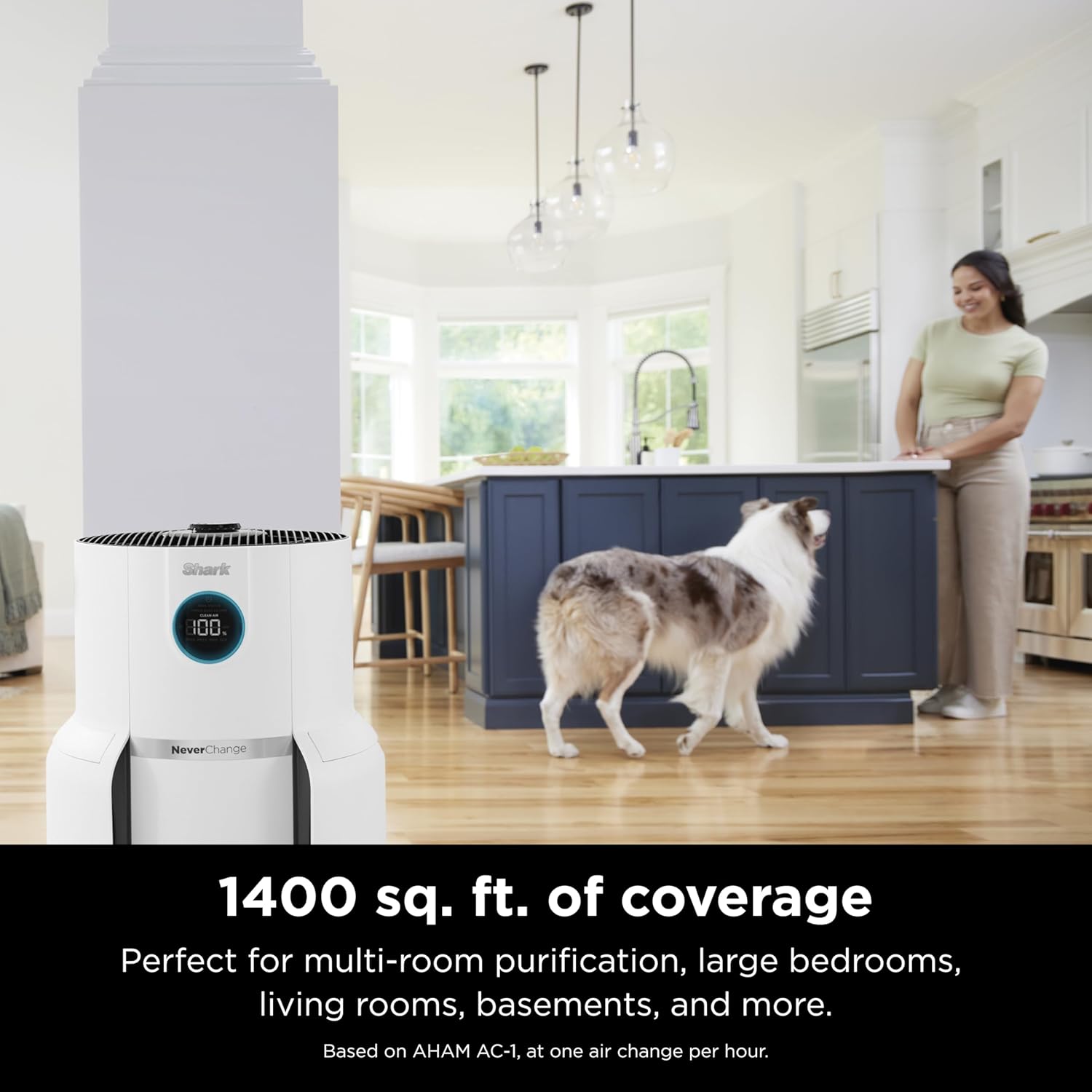 Shark Air Purifiers for Home Large Room with NeverChange Air Filter, 5 Year HEPA Filter, Covers 650 Sq. ft, Odor Neutralizer and Clean Sense Technology, Removes 99.98% of Dust & Allergens, HP152