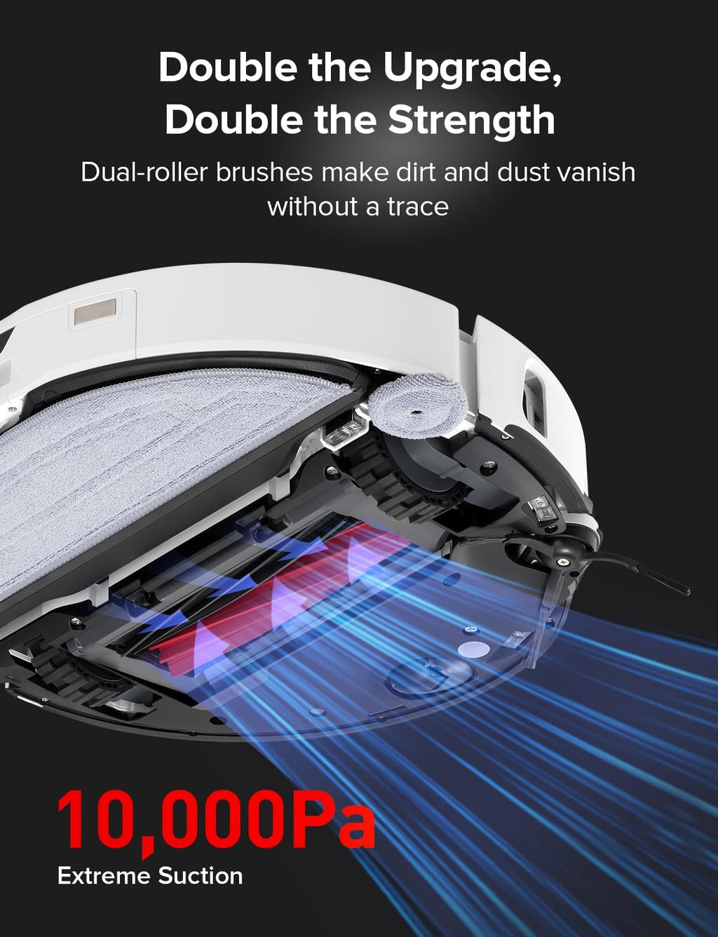 roborock S8 MaxV Ultra Robot Vacuum & Sonic Mop, 10000 Pa Suction, Corner to Edge Deep Cleaning, Hot Air Self-Drying, Auto Empty & Refill, Detergent Dispenser, Obstacle Avoidance, Black