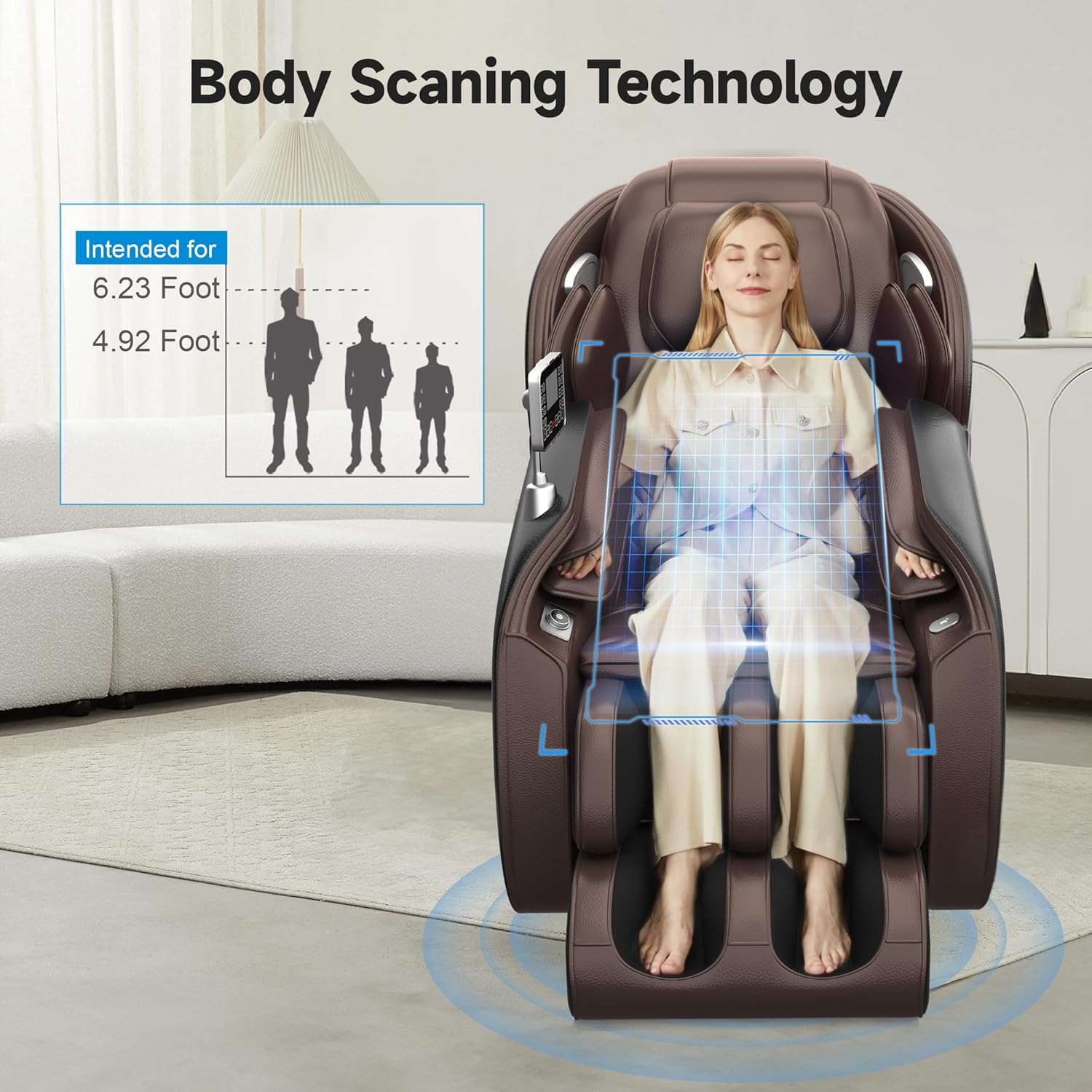 Real Relax 2025 Massage Chair Full Body, Zero Gravity SL-Track Shiatsu Massage Recliner with Heat, APP Control, Child Lock, Body Scan Bluetooth Foot Roller, Favor 06, All Black