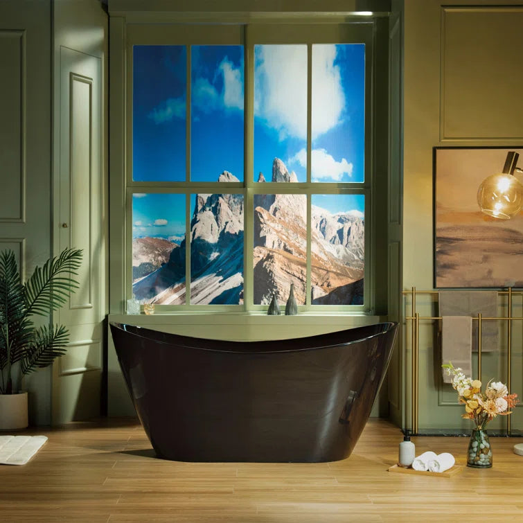 59" x 29" Freestanding Soaking Acrylic Bathtub