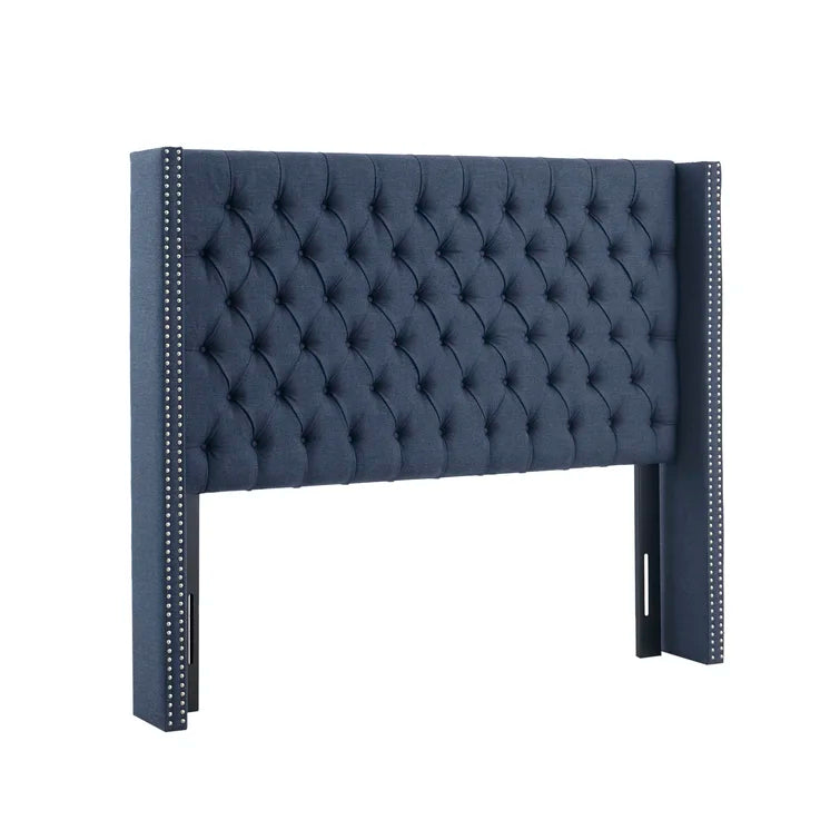 Tickhill Upholstered Wingback Button Tufted Headboard