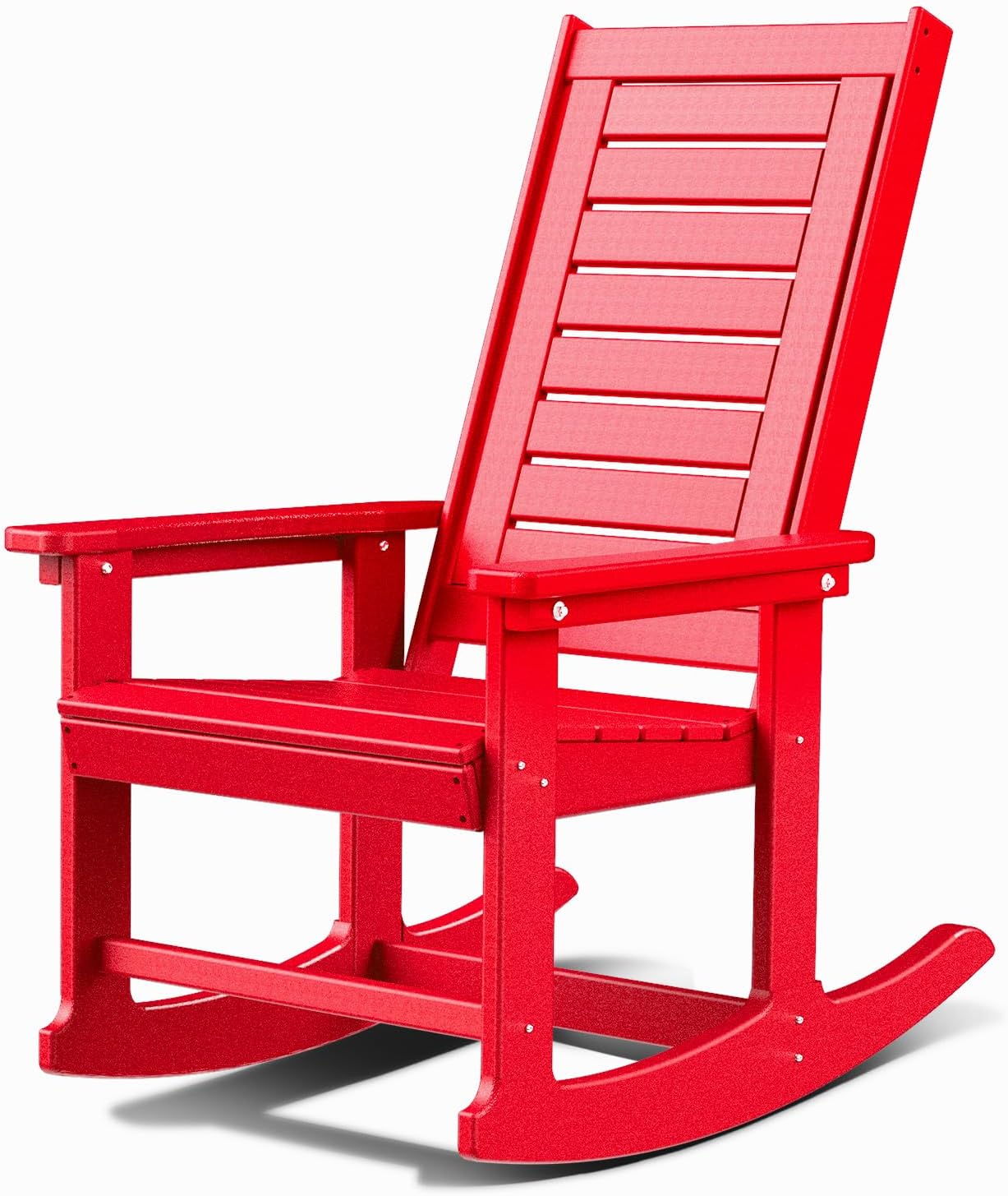 GREENVINES Outdoor Rocking Chairs | Set of 2 | Porch Rocker | HDPE Plastic | Black | Oversized Rockers | High Back | Big & Tall | Ladder Back | for Patio Outside Backyard Balcony Garden