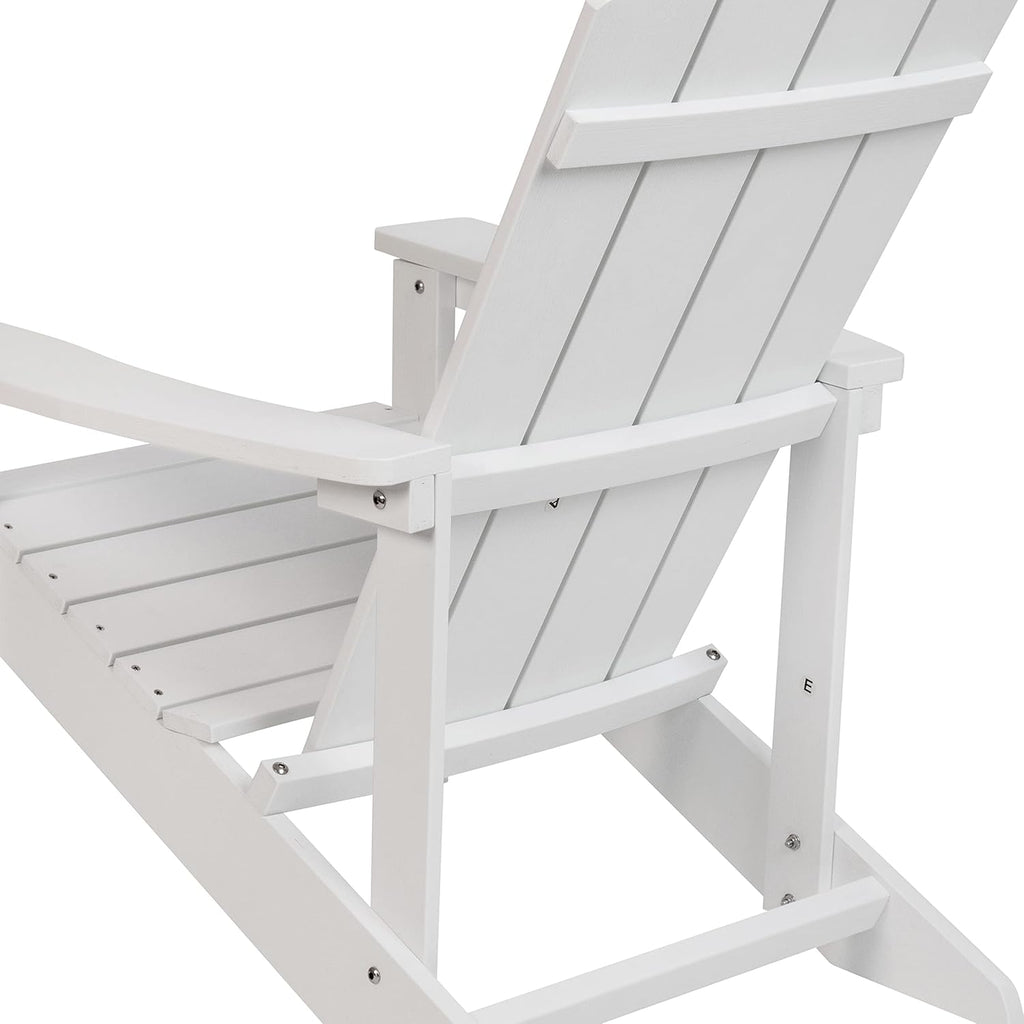 Flash Furniture Charlestown Commercial Grade Indoor/Outdoor Adirondack Chair, Weather Resistant Durable Poly Resin Deck and Patio Seating, Green