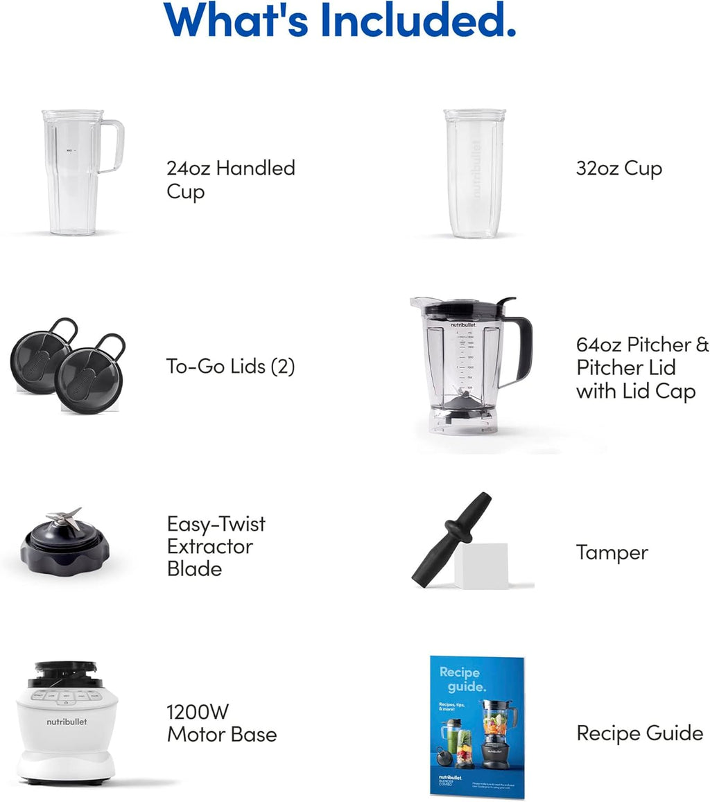NutriBullet ZNBF30500Z Blender Combo 1200 Watt, 1200W, Dark Gray