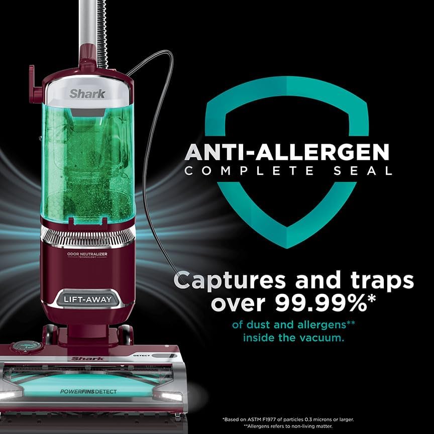 Shark NV752 Rotator Powered Lift-Away TruePet Upright Vacuum with HEPA Filter, Large Dust Cup Capacity, LED Headlights, Upholstery Tool, Perfect Pet Power Brush & Crevice Tool, Bordeaux