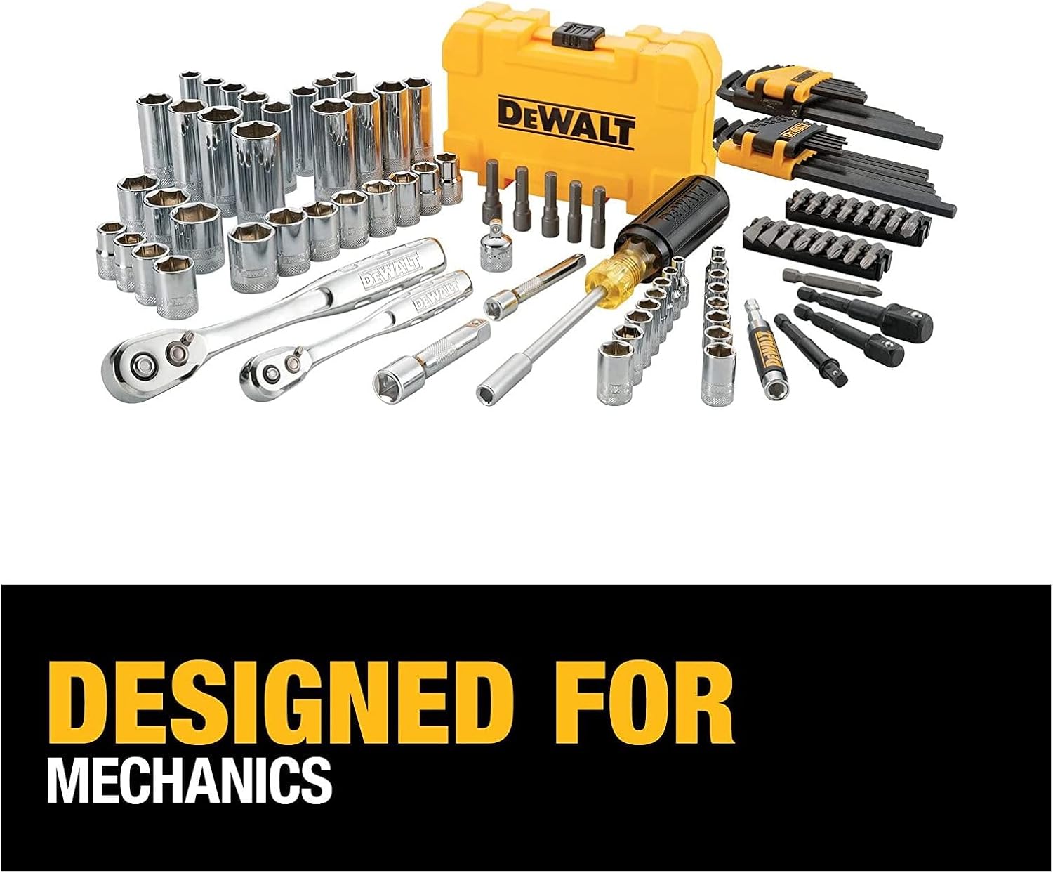 DEWALT Mechanics Tool Kit (DWMT73803) and Screwdriver & Drill Bit Set (DWA2FTS100)