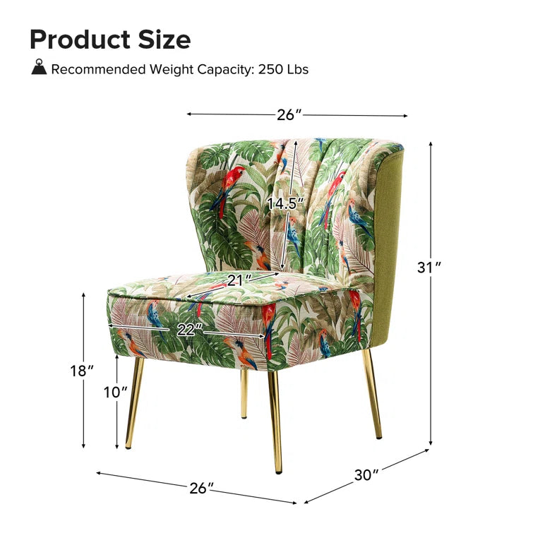 Felicia Polyester/Velvet Barrel Chair