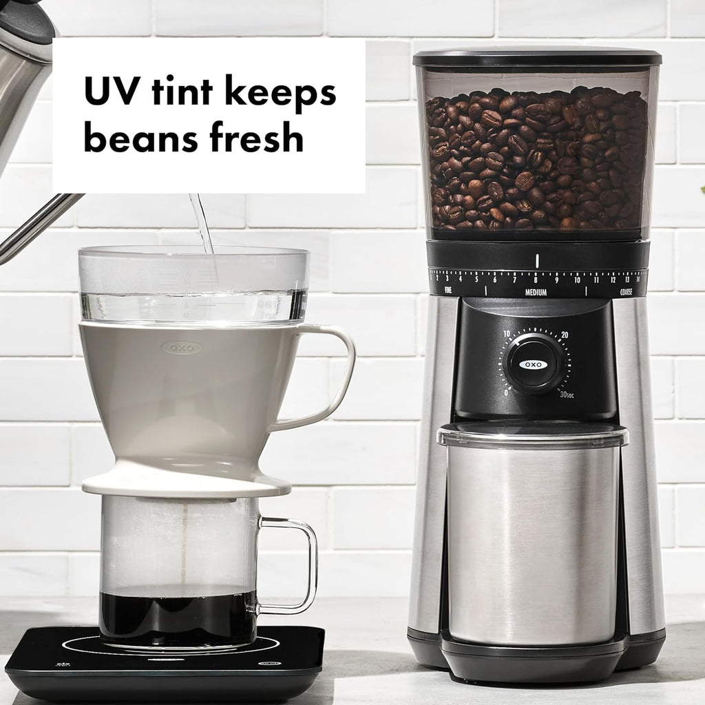 OXO Brew Conical Burr Coffee Grinder, Matte Black + OXO Brew Rapid Brewer Bundle