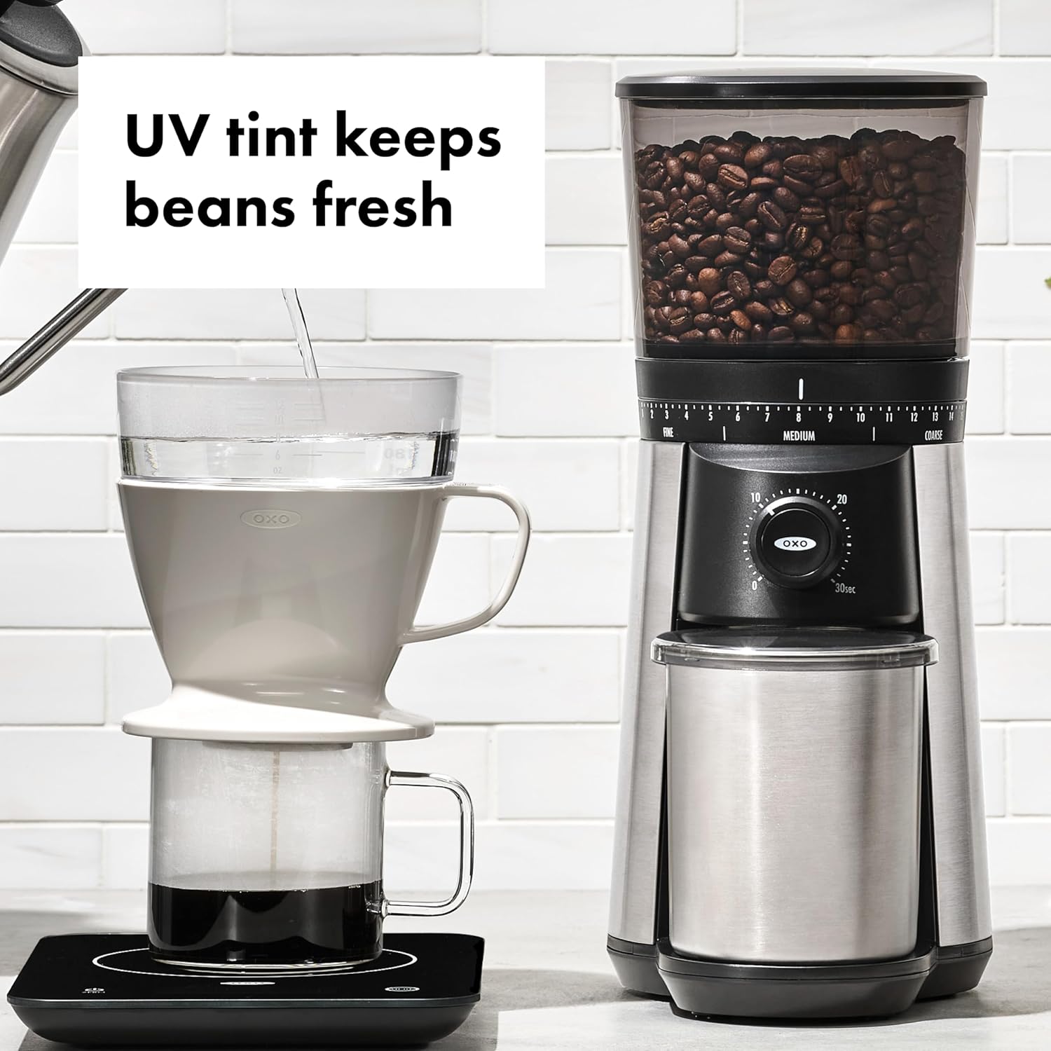 OXO Brew Conical Burr Coffee Grinder, Matte Black + OXO Brew Rapid Brewer Bundle