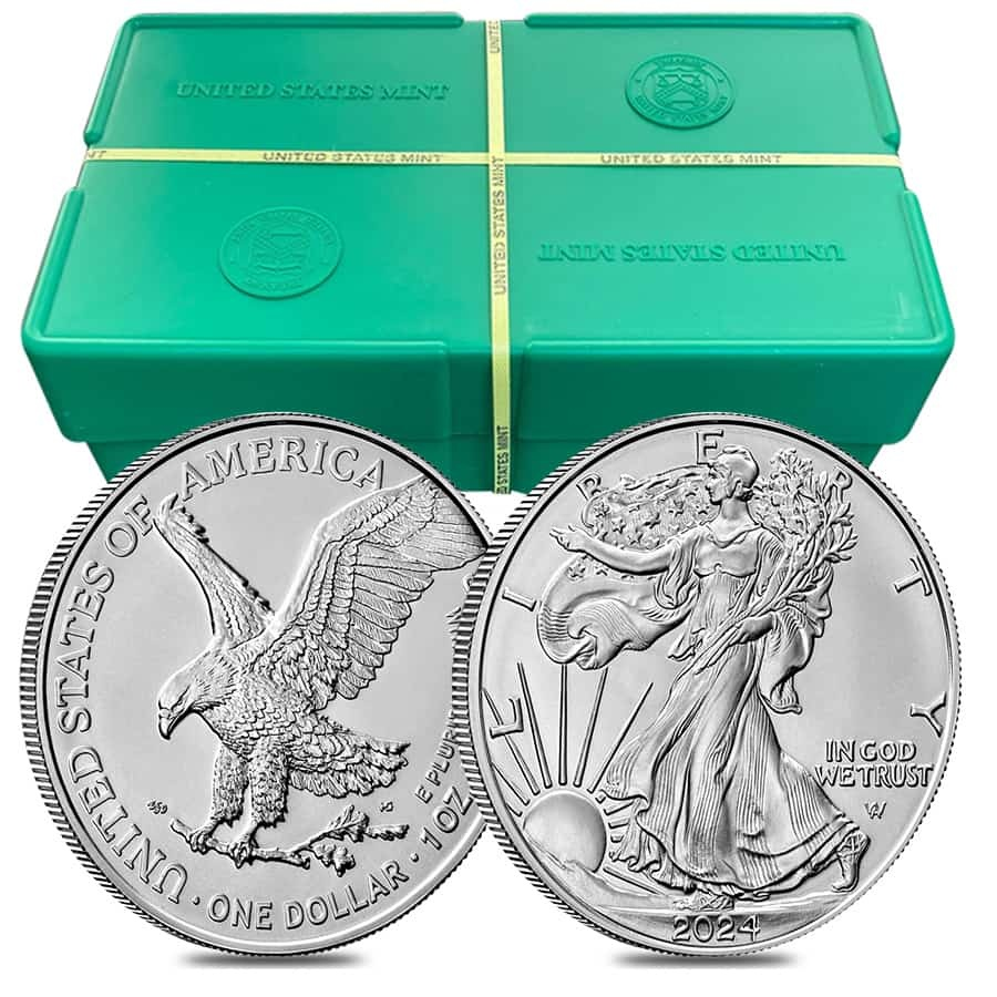 💥Clearance Sale🔥-Monster Box of 500 - 2024 1 oz Silver American Eagle $1 Coin BU🔥