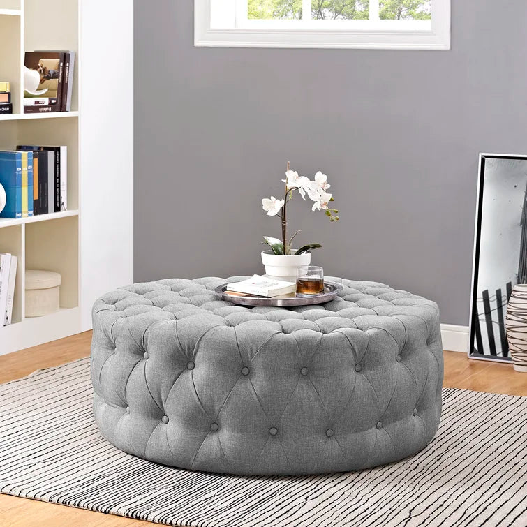 Modway Copper Grove Harrison Blue Amour Fabric Ottoman