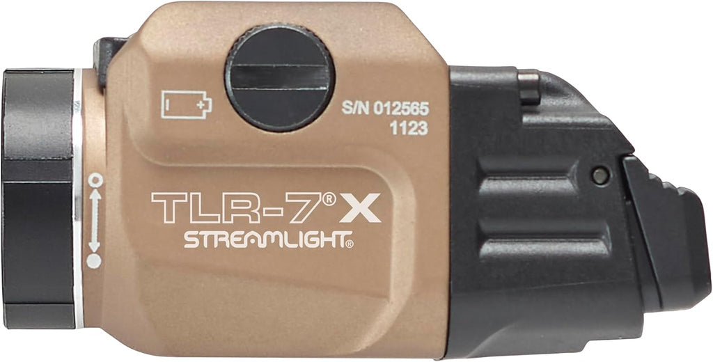Streamlight 69456 TLR-7 X USB 500-Lumen Compact Tactical Weapon Light with High & Low Paddle Switches and Key Kit, Flat Dark Earth