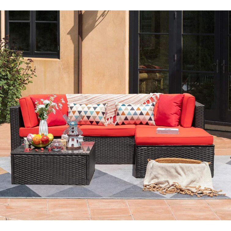 Huang 4 - Person Outdoor Seating Group with Cushions