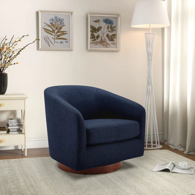 Bennett Upholstered Swivel Barrel Chair