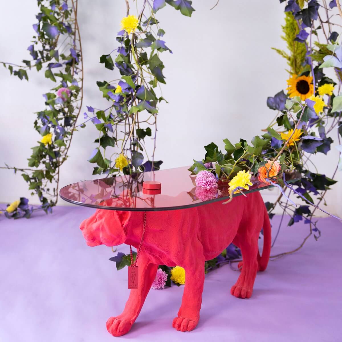 Figurine Glass Top Coffee Table