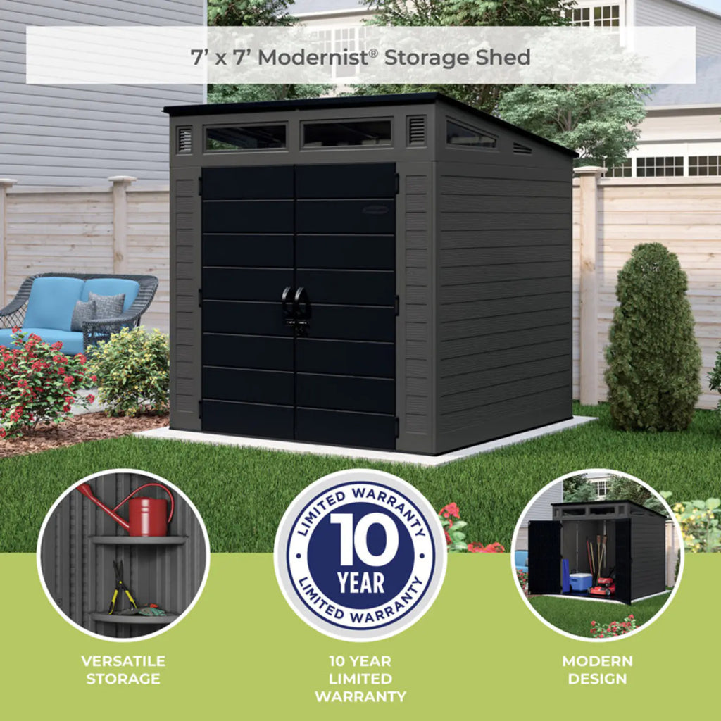 Suncast Modernist 7 ft. W x 7 ft. D Resin Storage Shed