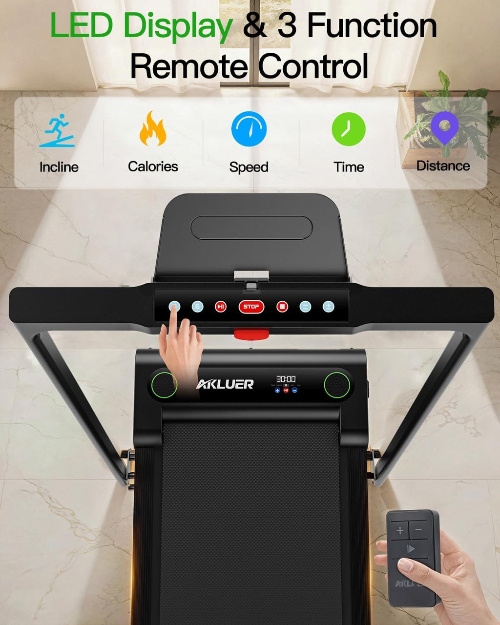 Walking Pad with Incline, Akluer Incline Walking Pad Treadmill for Home, 2.5 HP Under Desk Treadmill Small with Remote Control, Walking Pad Small Treadmill with LED Display