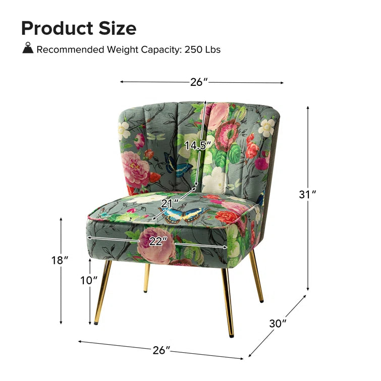 Felicia Polyester/Velvet Barrel Chair