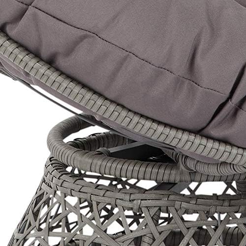 OSP Home Furnishings Wicker Papasan Chair with 360-Degree Swivel, Brown Frame with Brown Cushion
