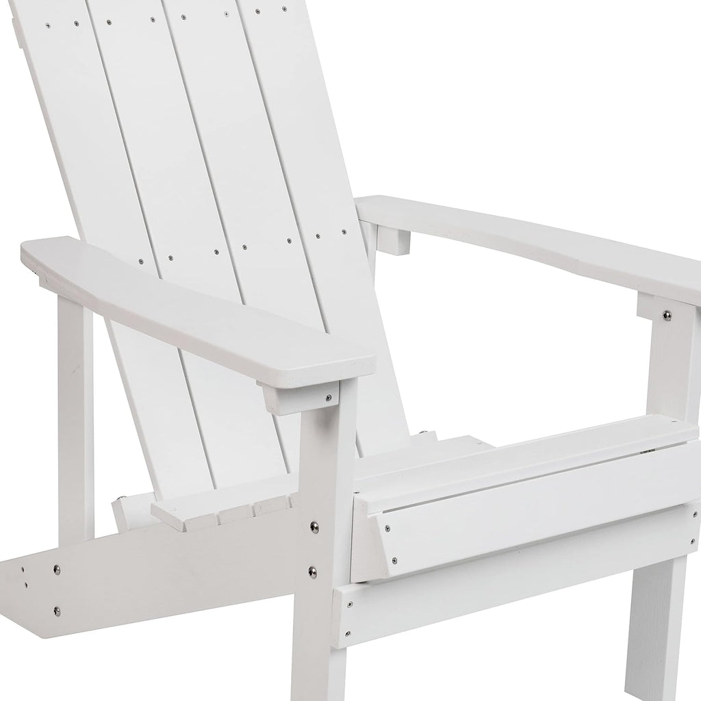 Flash Furniture Charlestown Commercial Grade Indoor/Outdoor Adirondack Chair, Weather Resistant Durable Poly Resin Deck and Patio Seating, Green