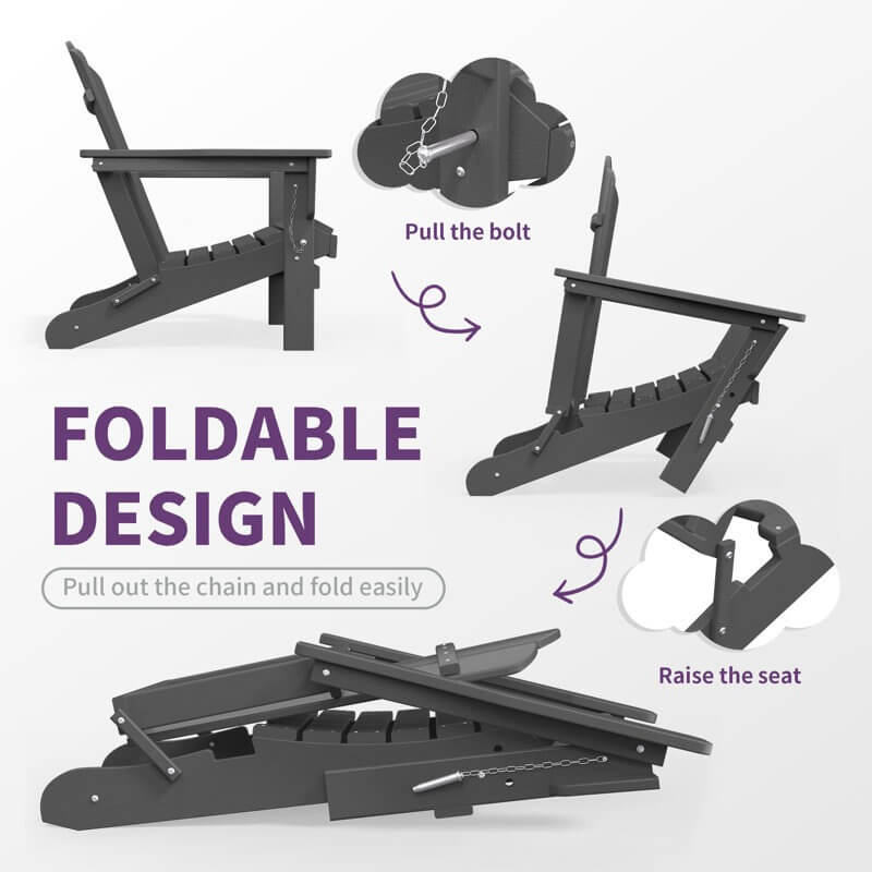 High Density Polyethylene Folding Adirondack Chair