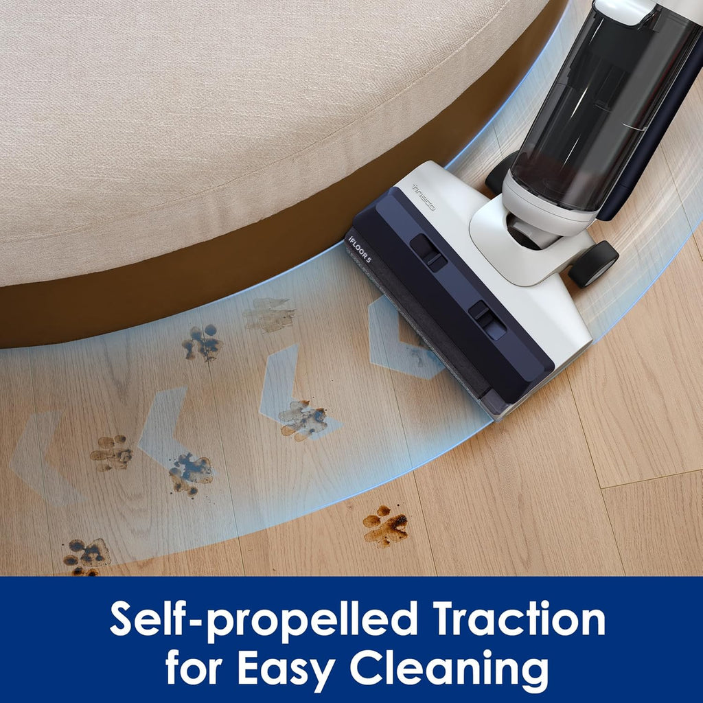 Tineco iFLOOR 5 Breeze Complete Wet Dry Vacuum Cordless Floor Washer, One-Step Cleaning for Hard Floors, Edge Clean, Auto Self-Cleaning, Lightweight & Cordless Design