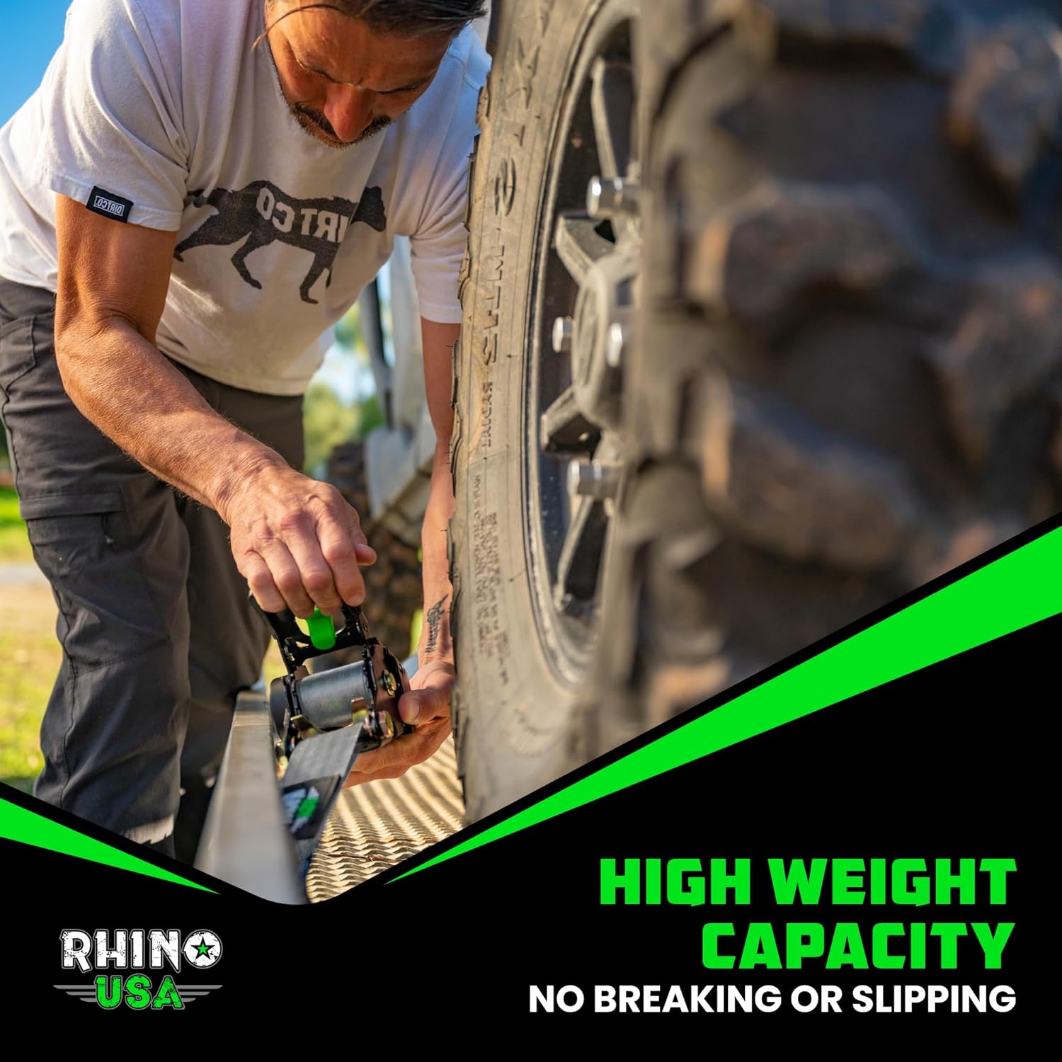 Rhino USA Retractable Ratchet Straps (2-Pack) - 2 Inch x 10 Feet (3,033lb Break Strength) - Heavy Duty Auto Self Retracting Tie Down Straps for Truck, Cargo Trailer, Motorcycle, Rad & More - Orange