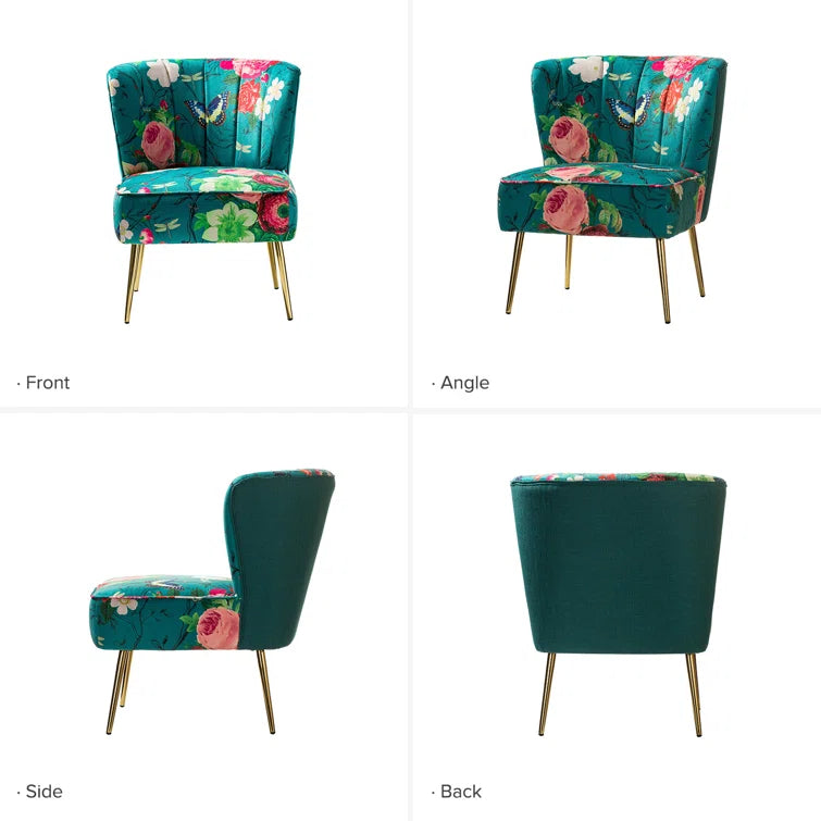 Felicia Polyester/Velvet Barrel Chair