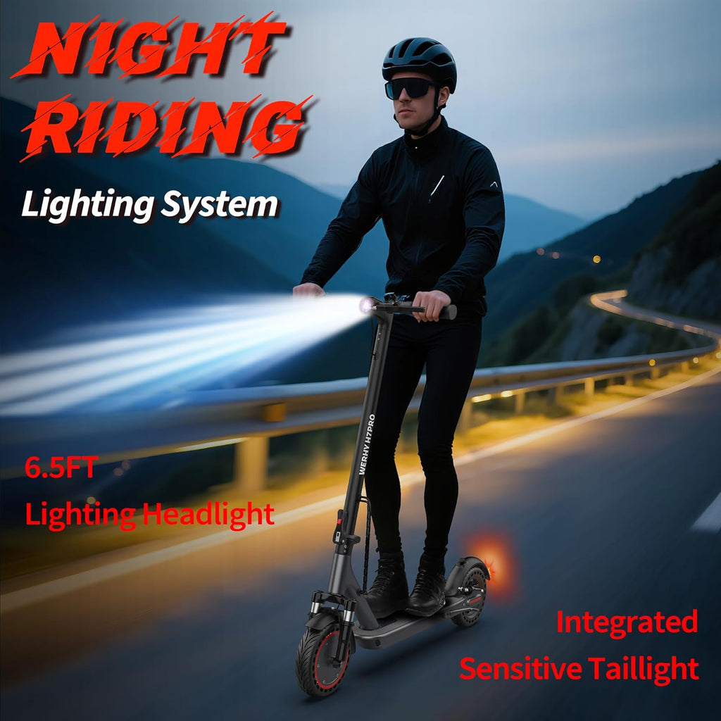 WERHY Electric Scooter, 350W/500W Motor, Top Speed 19/22 mph, Max 16/23/28Miles Ranges, Foldable E Scooter for Adults