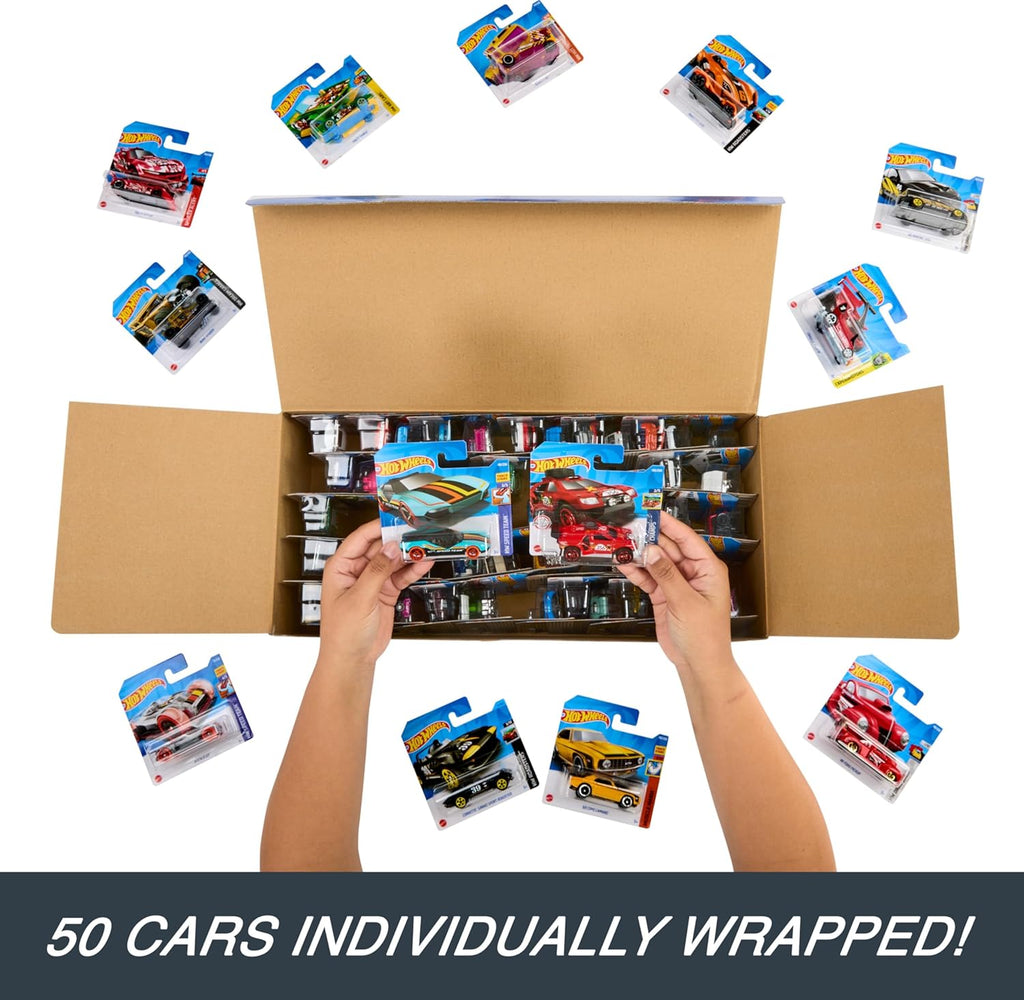 Hot Wheels City Ultimate Garage Playset with 2 Die-Cast Cars, Toy Storage for 50+ 1:64 Scale Cars, 4 Levels of Track Play + 50-Pack of 1:64 Scale Vehicles