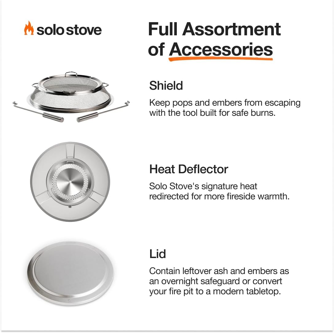 Solo Stove Bonfire 2.0 with Stand, 19.5 Inch Smokeless Fire Pit with Removable Ash Pan - Portable Outdoor Fire Pit - Stainless Steel Wood Burning Fireplace, Ideal for 4-6 People, 21.75 lbs, Water
