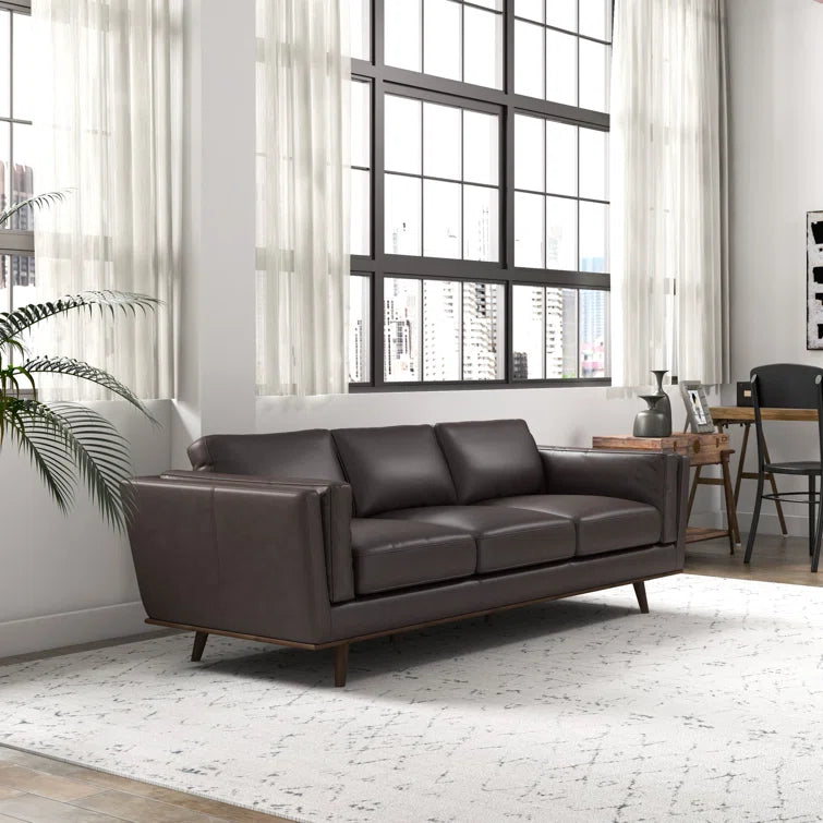 Rosanella 89'' Leather Sofa