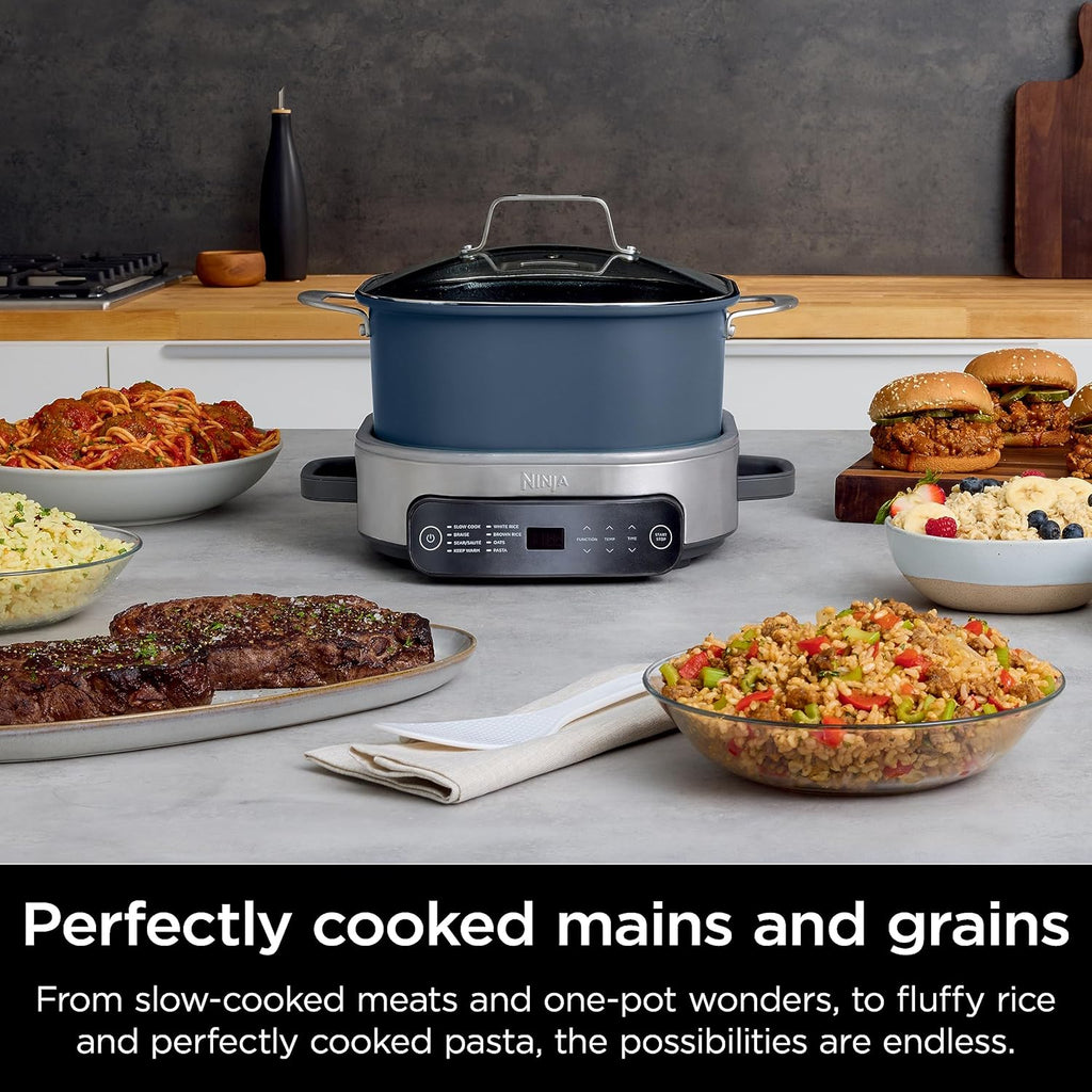 Ninja MC1010 Foodi PossibleCooker PLUS - Sous Vide & Proof 6-in-1 Multi-Cooker, with 8.5 Quarts, Slow Cooker, Dutch Oven & More, Glass Lid & Integrated Spoon, Nonstick, Oven Safe Pot to 500°F, Black