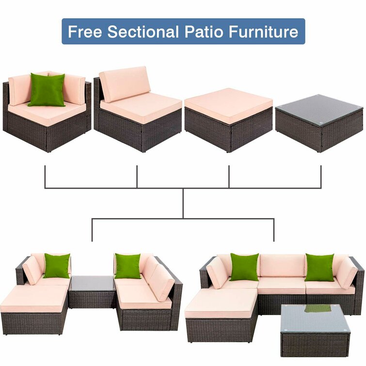 Huang 4 - Person Outdoor Seating Group with Cushions